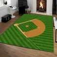 thumbnail image 2 of Baseball Field Area Carpet, 2ft x 3ft, Green Sports Field Living Room Carpet, Pet Friendly Low Pile Easy Clean Rugs, Soft Durable Machine Washable Rug for Office Floor Bedside, 2 of 6