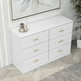 thumbnail image 3 of Antique White 6-Drawer Dresser - 47.24" Wide Bedroom Chest with Black Handles, Ample Storage, 3 of 8