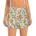 thumbnail image 4 of Lsque Autumn Pumpkins Leaves Printed Women's Running Shorts with Liner Pockets,Elastic Quick Dry Workout Athletic Gym Yoga Shorts,Womens High Waist Shorts-X-Large, 4 of 9
