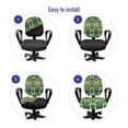 thumbnail image 4 of Aztec Office Chair Slipcover, Geometric Ornaments Drawn by Hand Print, Protective Stretch Decorative Fabric Cover, Standard Size, Sea Green Earth Yellow, by Ambesonne, 4 of 5