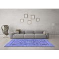 thumbnail image 3 of Ahgly Company Machine Washable Indoor Square Abstract Blue Modern Area Rugs, 3' Square, 3 of 4