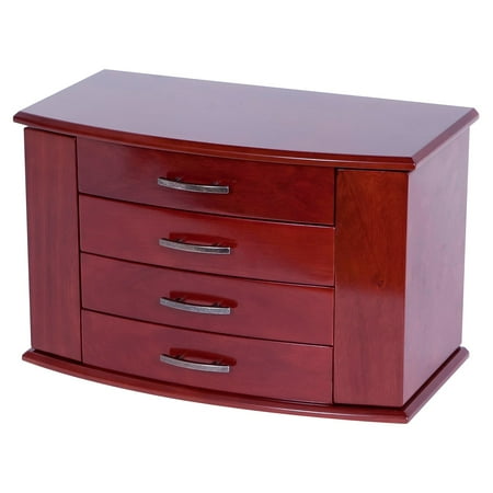 Mele Designs Sutton Upright Jewelry Box, Dark Burlwood Walnut Finish