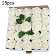 thumbnail image 1 of Flor de Rosa Artificial DIY Simulación Decoración Floral Adorno para el Hogar Espuma de PE Flor Falsa, Blanco Crema 25 piezas kenally HA8917-01B, 1 of 6