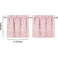 thumbnail image 6 of Floral Kitchen Curtains 24 Inch Length Pink Window Curtain Over Sink Spring Small Short Tier for Bathroom Cafe Rod Pocket (2 Panels, 27.5" W x 24" L), 6 of 6