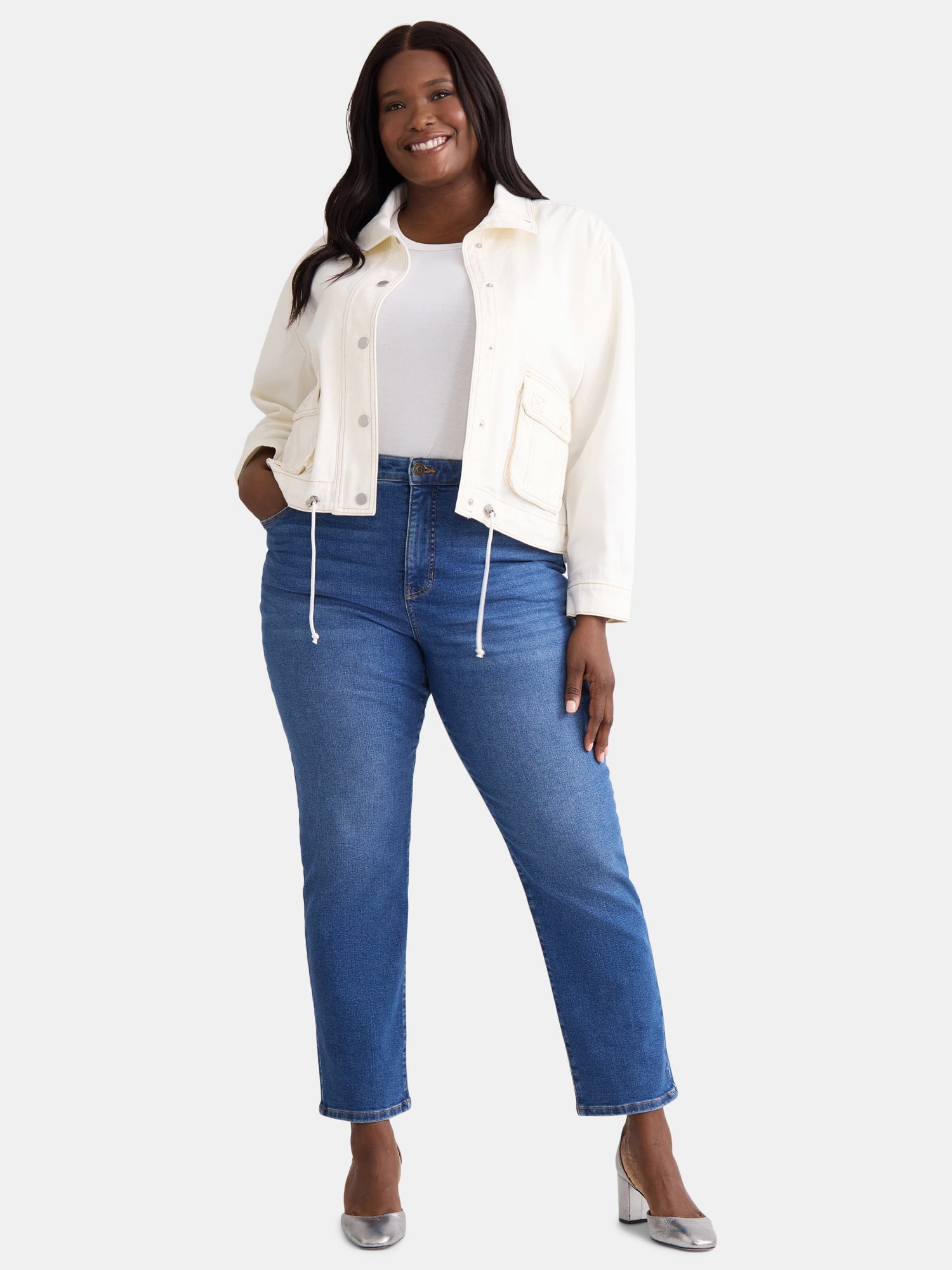 Terra & Sky Women's Plus Size Straight Leg Skinny Jeans