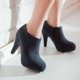 thumbnail image 2 of NECHOLOGY Botas Mujer Zapatos Botines para mujer Zapatos de invierno de ante para mujer, botines con cremallera lateral, zapatos de mujer a la moda, botas esmeriladas de tacón (Blue, 6.50), 2 of 6