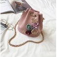 thumbnail image 2 of Women's PU Leather Flower Drawstring Bucket Bag Crossbody Bag Shoulder Bag Purse, 2 of 2