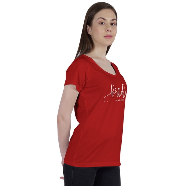 Inkdotpot Personalized Womens Tshirt Top BrideWeddingAnnouncement Shirt-W2