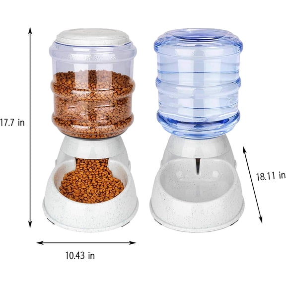Pet Gravitational Feeder and Water Dispenser Large 3 Gallon 11 Liters-Thickened  Automatic Replenish Station for Dogs Cats