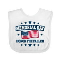 Inktastic Memorial Day Honor The Fallen with American Flag Boys or Girls Baby Bib