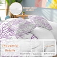 thumbnail image 2 of 3 Piece Purple Gray Coral Coastal Duvet Cover Set California King,Microfiber Comforter/Quilt Cover with Corner Ties and 2 Pillowcases,Summer Beach Seaside Nautical Soft Bedding with Zipper Closure, 2 of 8