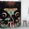 thumbnail image 2 of Skull Butterfly Gothic Moth Skeleton Mysterious Shower Curtain 60Wx72H Inch Hippie Mushroom Moon Stars Spooky Black Pink Hipster with 12 Plastic Hooks Fabric Waterproof Toilet Accessories Decor, 2 of 4