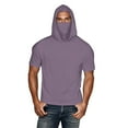 thumbnail image 3 of Fanxing Big and Tall Cooling Sun Shirts for Men with Hood Short Sleeve Lightweight Tees with Masks Fishing Hoodie Purple,XXL, 3 of 9