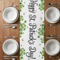 thumbnail image 6 of St. Patrick's Day Table Runner - 108 Inch Long, Kitchen Dining Table Runner Dresser Scarves, Lucky Shamrocks Boots Books Green Plants Farmhouse Decor for Coffee Tables Wedding Party Banquet, 6 of 8