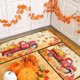 thumbnail image 5 of Juego de dos alfombrillas de otoño con diseño de calabaza y hoja de arce, para Halloween, Acción de Gracias, para baño, cocina, porche, tiras largas, para entrada, de poliéster, 5 of 6