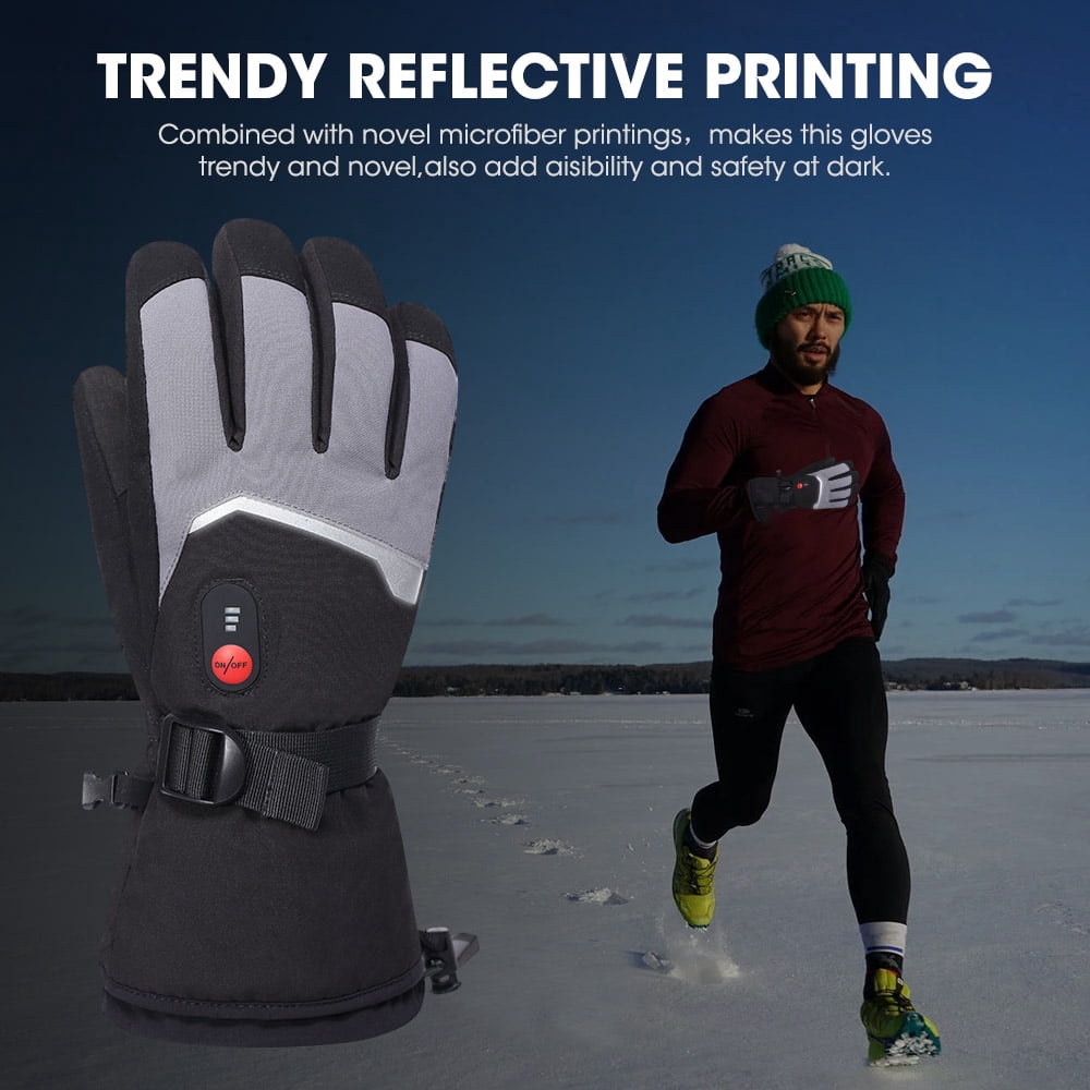 Snow Deer Gloves for Men Women, Rechargeable Electric Heated Gloves ,Heated Skiing Gloves and Snowboarding Gloves