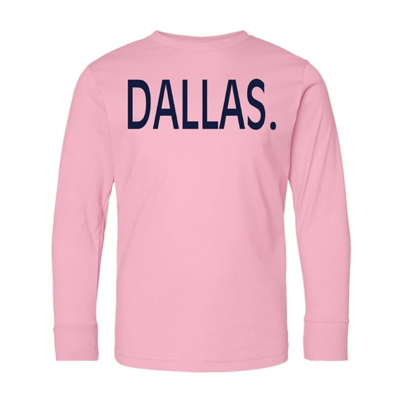 Inktastic Dallas in Blue Text Long Sleeve Youth T-Shirt