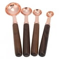 thumbnail image 1 of 4 unids/set de tazas medidoras de acero inoxidable de oro rosa, cuchara medidora para el hogar, utensilio para hornear en la cocina, 1 of 8