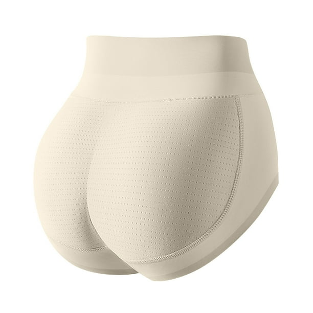 Gibobby Pantaleta Corte Frances de Algodón Artefacto para esculpir el cuerpo, glúteos de cadera de melocotón, almohadilla para glúteos(Beige,CH)