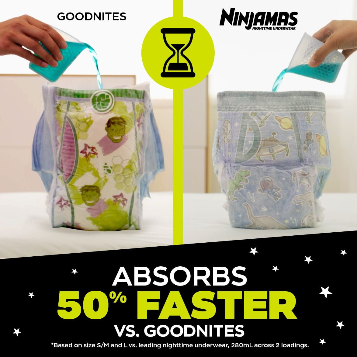 Sous-vêtements de nuit pour l’énurésie Ninjamas pour garçons, taille G (29 à [64 à 95 lb] et plus) 34 Unité
