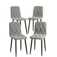thumbnail image 2 of 4 Chairs Dining , Gray Velvet Upholstered Seat And Robust Metal Legs, Solution Room Of - Legs For Long-lasting Use, 2 of 7