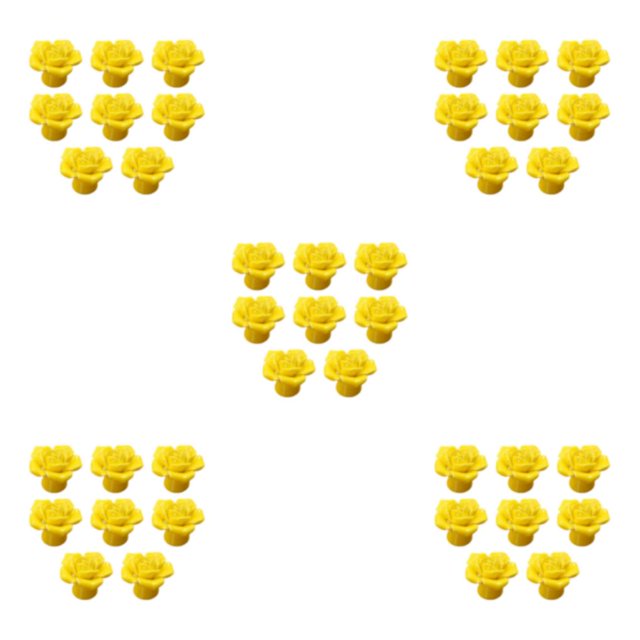 ZheElen Decorative And Easy-to-install Flower Pulls Knobs For Unique Touch Wide Range yellow 5Set