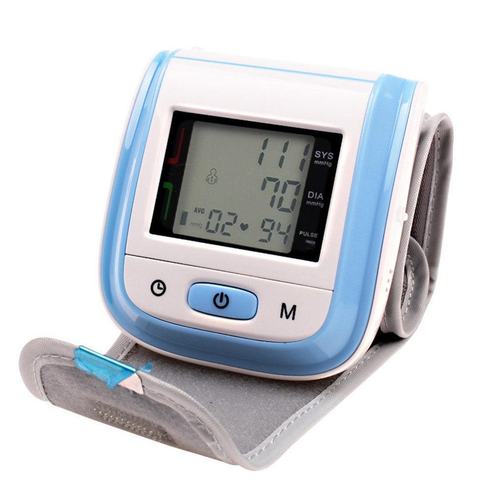 Wrist Blood Pressure Monitor Tonometer LCD Digital Display Automatic Blood Pressure Meter Household Use Easy-Wrap Cuff - image 1 of 11