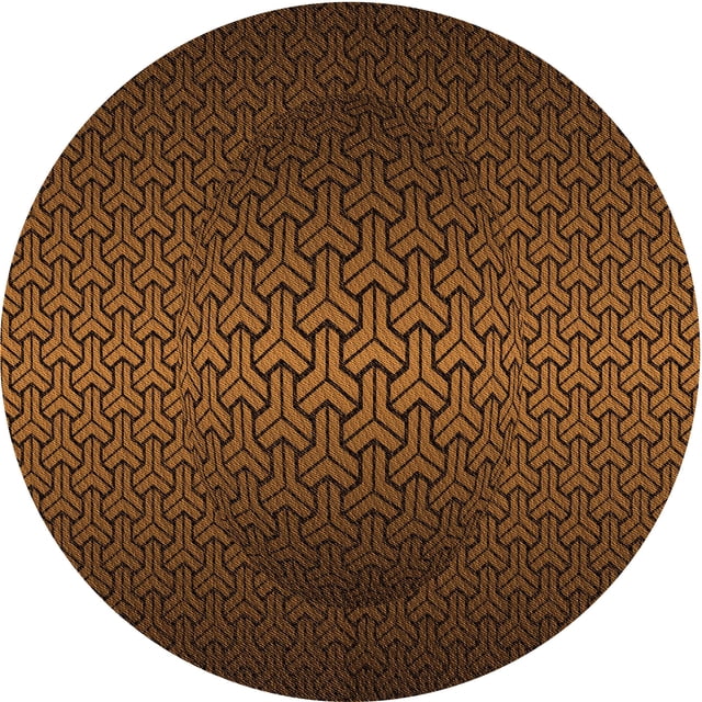 Ahgly Company Tapis d'Intérieur Lavables en Machine, Ronds, Transitionnels, Marron Acajou, 4' Ronds