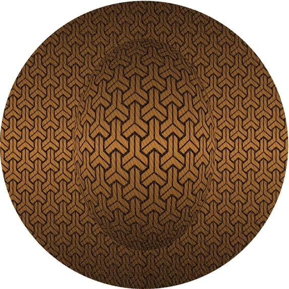 Ahgly Company Indoor Square Patterned Mahogany Brown Area Rugs, 3' Square