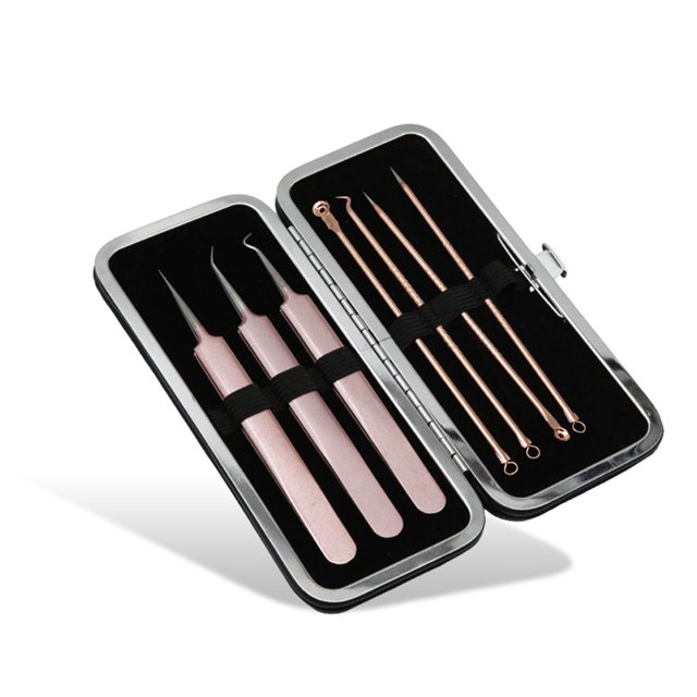 Vogacara 1 Juego de agujas para acné afiladas, precisión, Kit de depilación con mango texturizado, no es fácil de dañar las manos, Pinceles de maquillaje y herramientas tipo 9 Vogacara CE011772-09