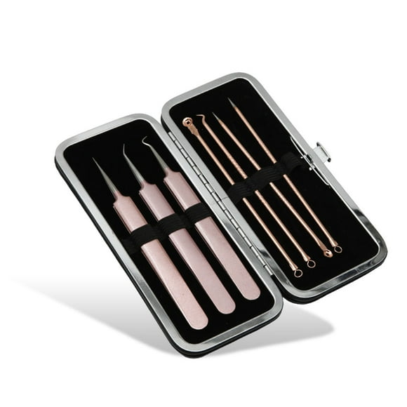 Vogacara 1 Juego de agujas para acné afiladas, precisión, Kit de depilación con mango texturizado, no es fácil de dañar las manos, Pinceles de maquillaje y herramientas tipo 9 Vogacara CE011772-09