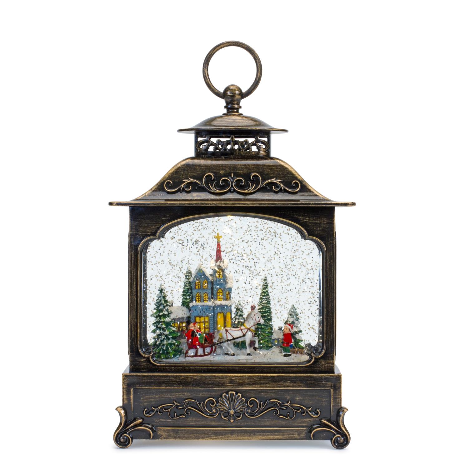 Melrose Plastic Snow Globe With Sleigh 83446DS