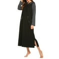 thumbnail image 3 of Avidlove Cotton Nightgown for Women Long Sleeve Hooded Gowns Sleepwear Full Length Nightwear with Pockets, 3 of 7