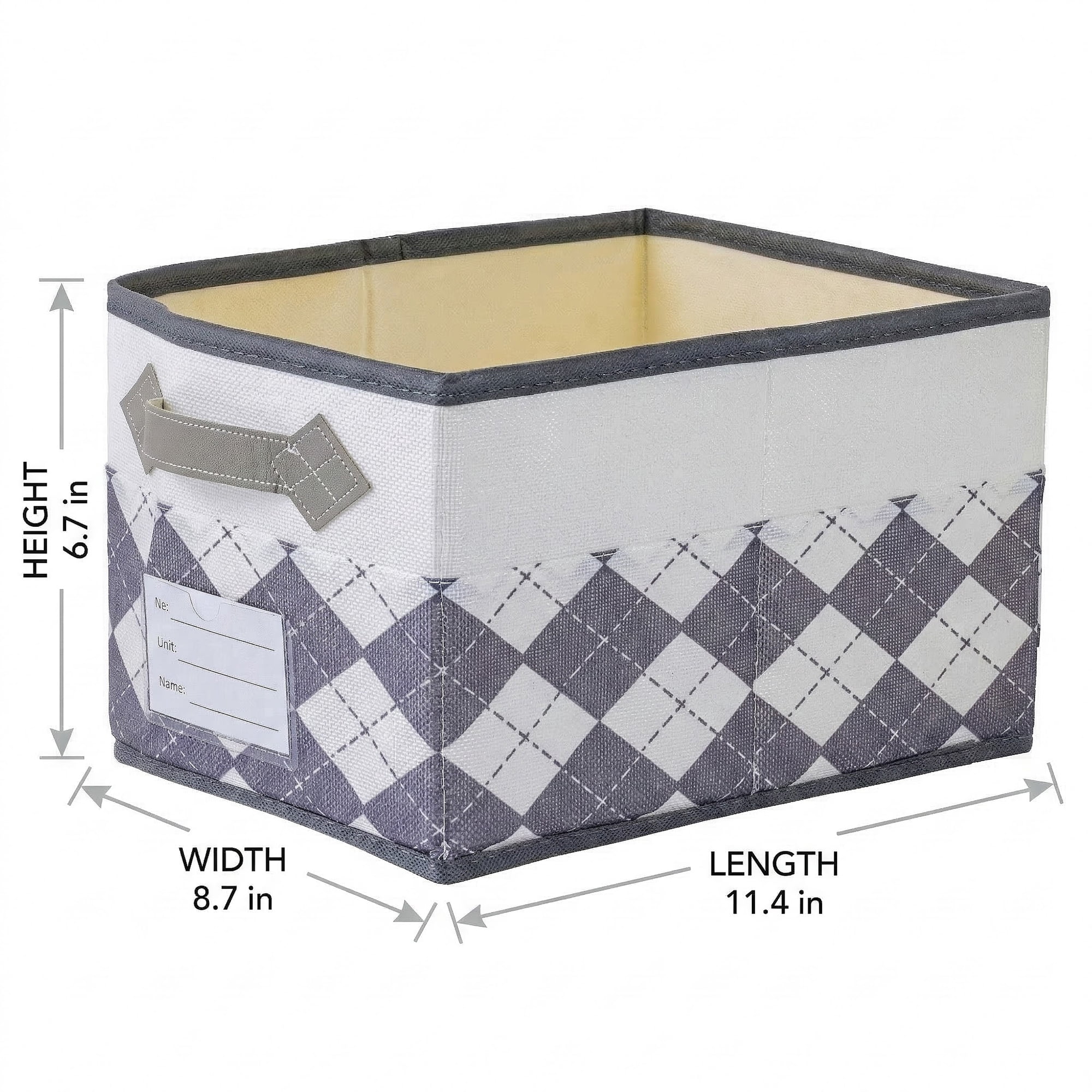 Unique Bargains Storage Basket with Handle for Organizing Light Grey 8.7"x11.4"x6.7"