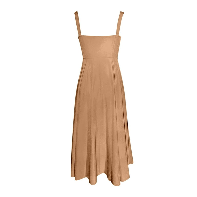 Women's Sleeveless Backless A-Line Bandage Dress - Solid Color Maxi Dress  for Beach Party Summer - Walmart.com