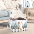 thumbnail image 5 of Large Collapsible Storage Box Flip Lid Fabric Decorative Organizer Container Basket with Handles 16.5×12.6×11.8in Cute and Brown Happy Cat, 5 of 7