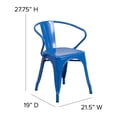 thumbnail image 3 of Bowery Hill Metal Stackable Dining Arm Chair in Blue, 3 of 6