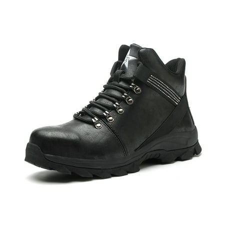 

Leather Steel Toe Work Boots for Men Waterproof Safety Shoes Nonslip Hiking Boots Industrial Construction Shoes Fashion Motorcycle Boots