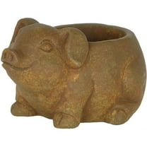 Classic Home and Garden Cement Buddies Indoor/Outdoor Planter with Drainage Hole, Rust, Small, 6.5"