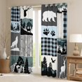 thumbnail image 2 of Homewish Rustic Bohemain Tribal Black Out Curtains,Safari Wolves Deer Curtains Pack of 2 (42x63 Each),Blue Gray White Bedroom Curtains For Men Women,Super Cozy Room Decor, 2 of 6