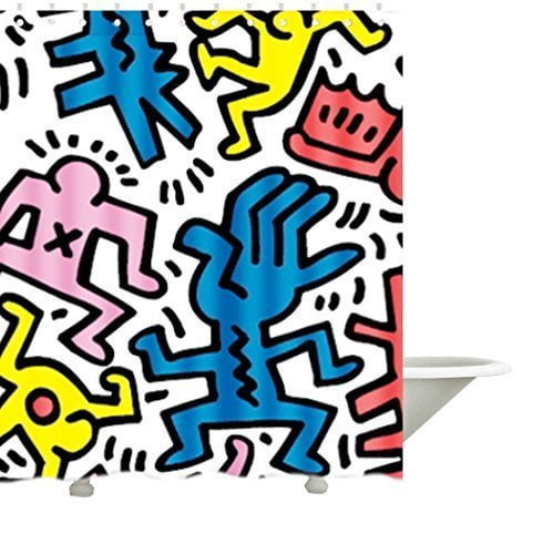 Ganma Modern Keith Haring Shower Curtain Polyester Fabric Bathroom