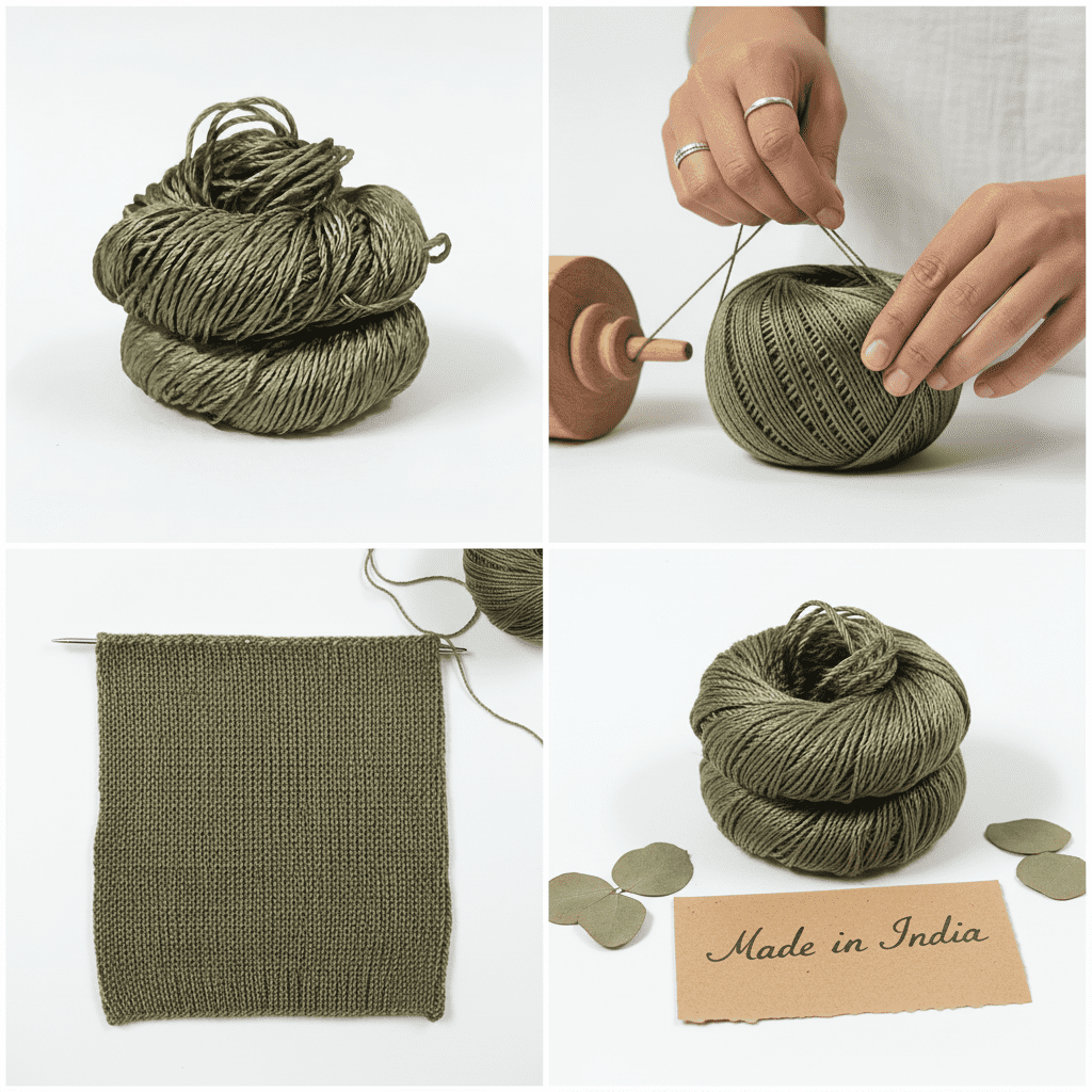 Knitsilk 3 Ply 100% Mulberry Silk Lace Weight Yarn | Perfect for Knitting & Crocheting and Weaving | Fine Quality Silk Yarn for Luxurious Creating Projects.(50 Grams – 260 Yards, Olive)(Pack of 2)