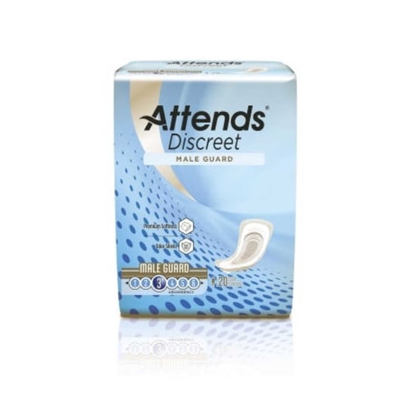 Attends Bladder Control Pad Discreet Male Guard Light Absorbency 20 Count