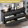 thumbnail image 4 of FANRAL 6 Drawers Dresser for Bedroom,Wood Modern Chest of Drawers with LED Light,Metal Support Feet,Black Dresser, 4 of 7