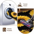 thumbnail image 6 of Yellow Sunflowers Large Area Rugs 8x10 ft Black Background Abstract Vintage Floral Washable Rug Non Slip Indoor Carpet Absorbent Floor Mat for Living Room Bedroom Dining Room, 6 of 9