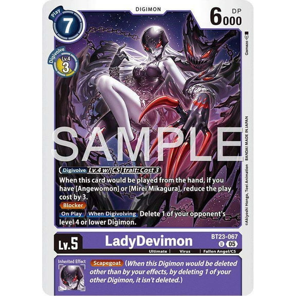 Digimon Hackers' Slumber Uncommon LadyDevimon BT23-067