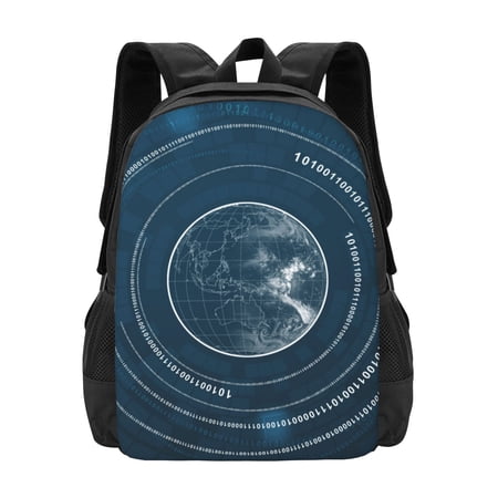 DouZhe Lightweight Backpack, Abstract Geometric World Map Prints Travel Outdoor Hiking Bag School Bookbag Casual Daypack Backpacks for Women Men