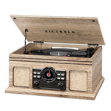 Victrola 4-in-1 Cambridge Farmhouse Modern Bluetooth Turntable with FM Radio
