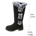 thumbnail image 5 of PiGOGI Women's Velvet Knee High Snow Boots with Faux Fur Lining Winter Warm Boots for Women Black 42, 5 of 6