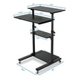 thumbnail image 4 of Mount-It! Height Adjustable Rolling Stand Up Desk, Mobile Computer Desk, Black, 4 of 9